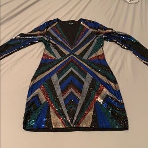 Long sleeved mini dress